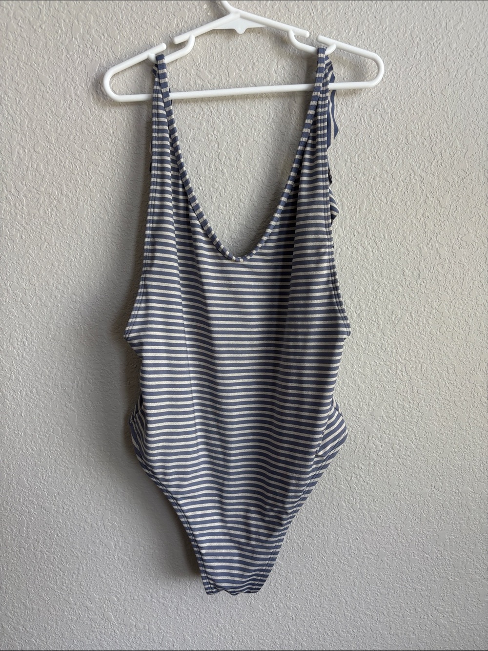 AERIE Blue Sparkle Striped one piece size small